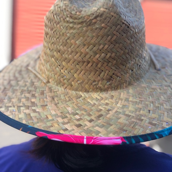 24/7 Life NWT’s Women's Tropical Print Straw Beach Hat Size One (new with Tags) - Picture 9 of 14